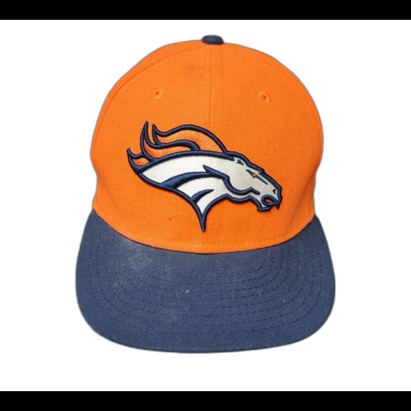 Denver Broncos New Era Fitted Hat Cap Orange Size 6 7/8 - Picture 1 of 9